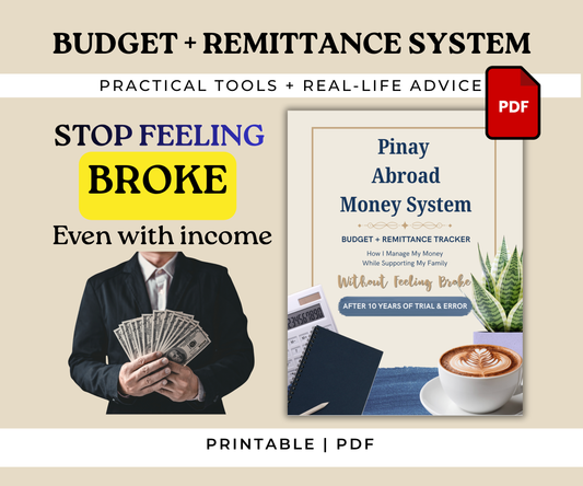 Filipina Abroad Budget Remittance Tracker | Stop Feeling Broke Money System (PDF)