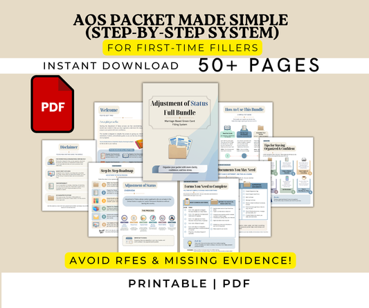 Adjustment of Status Packet Guide | Marriage Green Card Organizer (Digital Download)