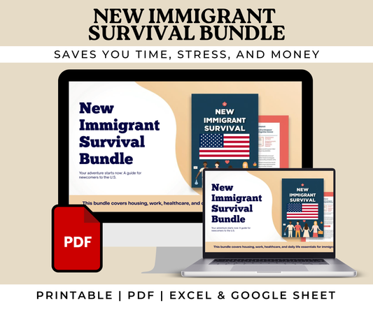 New Immigrant Survival Bundle | Digital Download Kit for Life in the U.S.